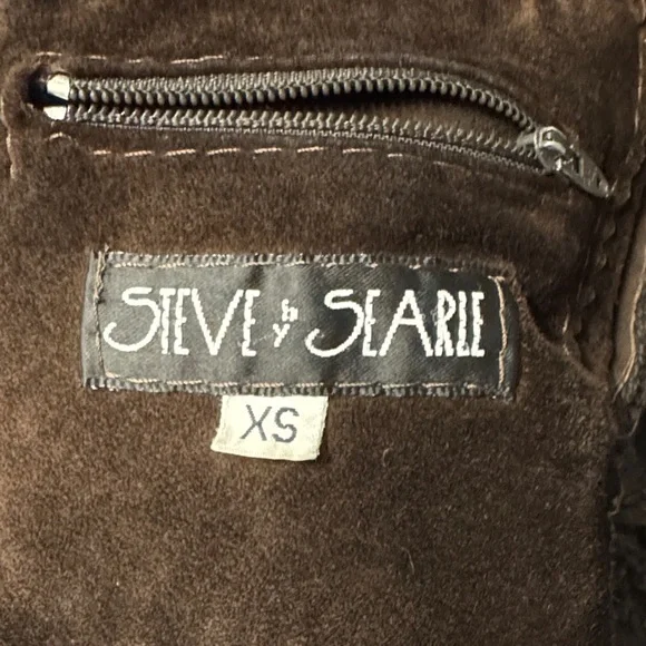 Vintage Brown Suede Leather Jacket with Faux Fur Collar Women’s XS - Picture 2 of 7